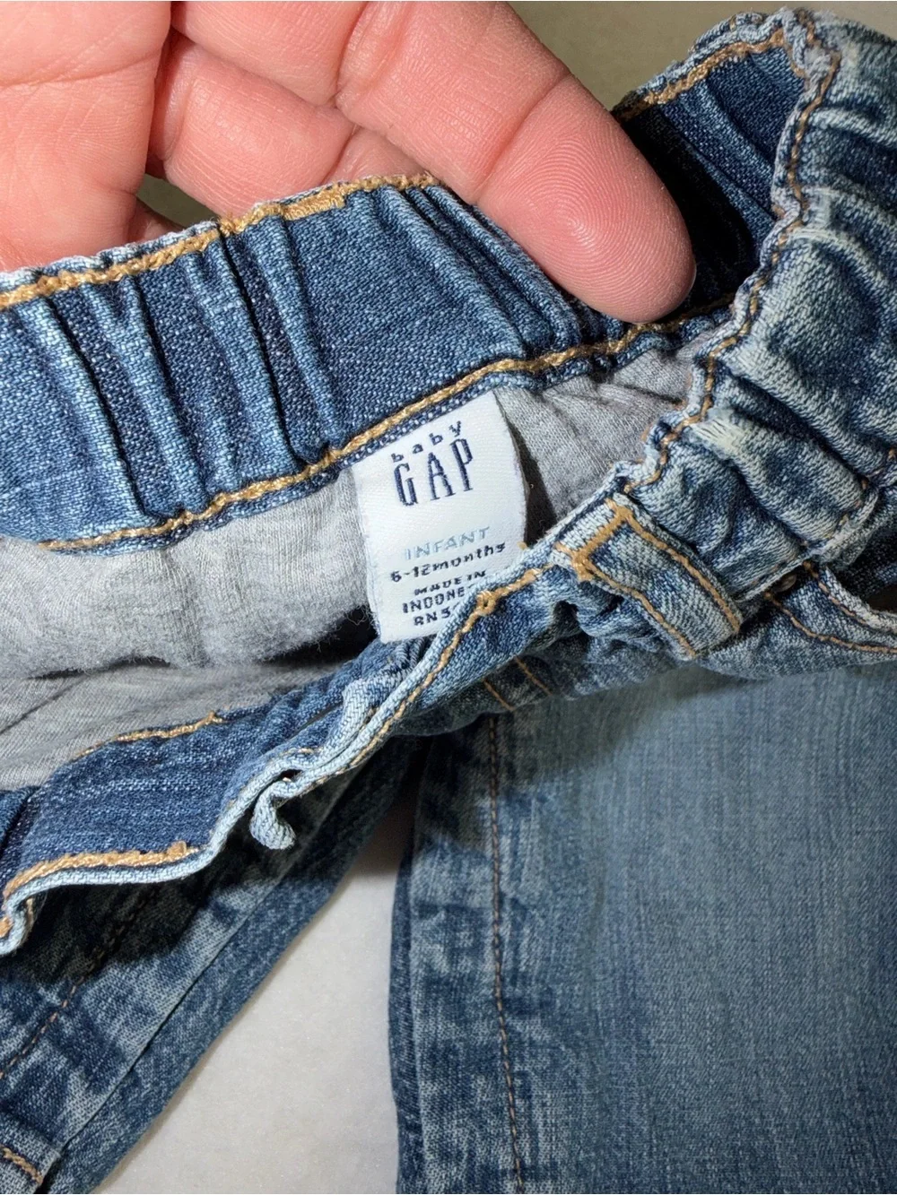 Vintage y2k Baby GAP Lined Infant Button Crotch Denim Jeans